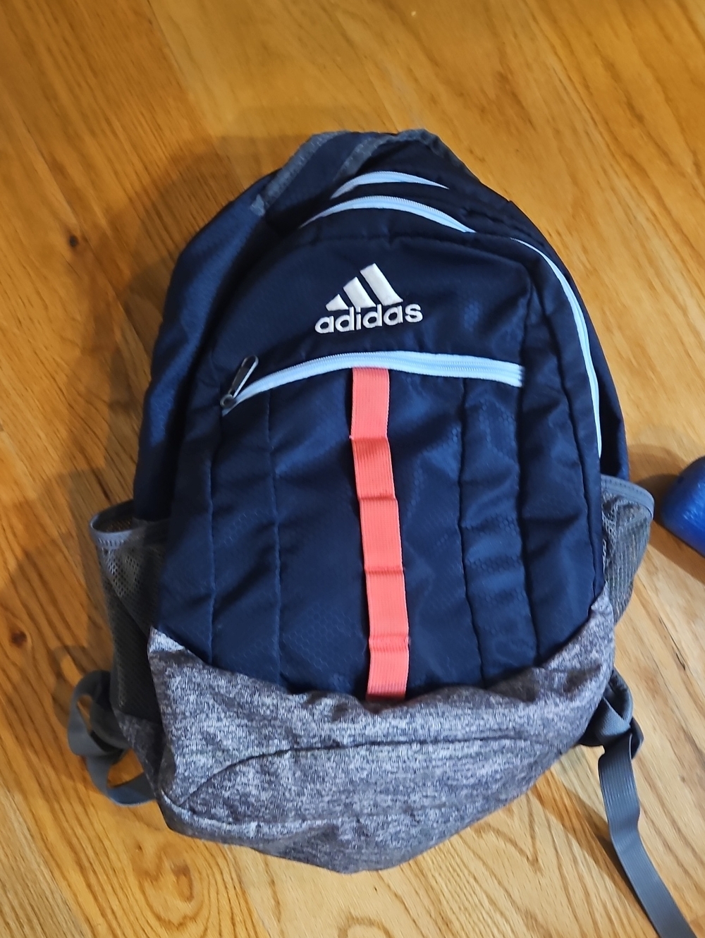 adidas Navy Backpack with Gray Base and Red Accent